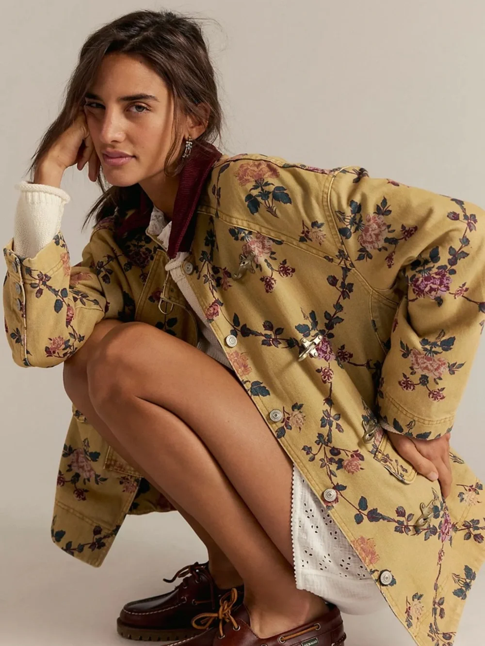 Free People // We The Free Floral Denim Barn Jacket - Picture 3 of 7